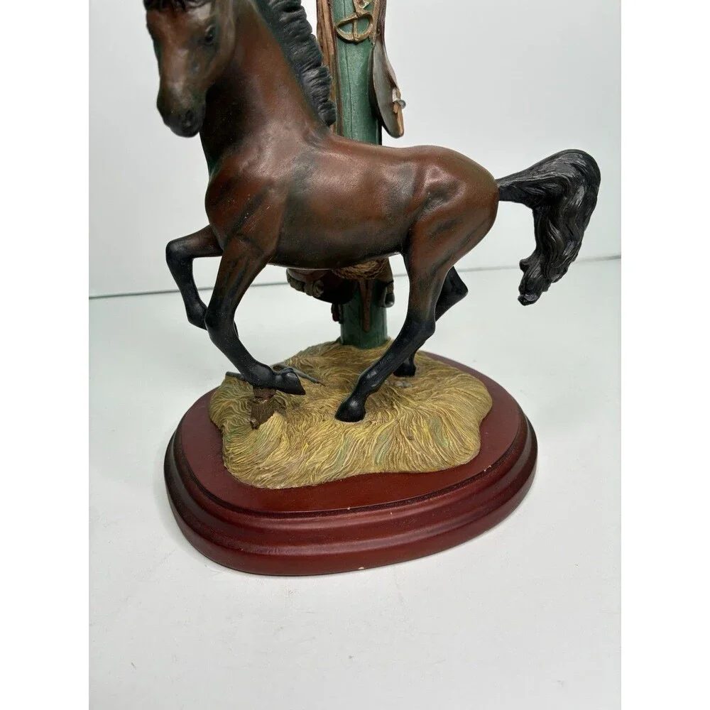 Danbury Mint Noble Brown Stallion Candlestick Holder By Gianni Benveuti